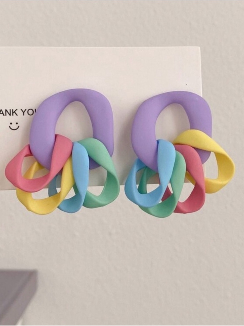 Pastel Multicolor Loop Statement Earrings